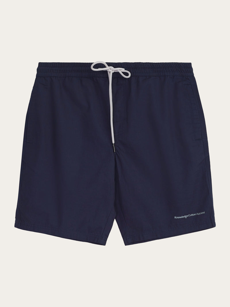 KnowledgeCotton Apparel - MEN Boardwalk shorts with elastic waist - GOTS/Vegan Swimshorts 1412 Night Sky