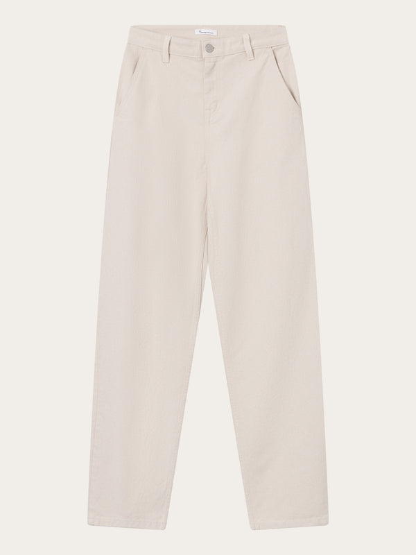 KnowledgeCotton Apparel - WMN CALLA tapered mid-rise heavy twill workwear pant Pants 3055 Raw cotton