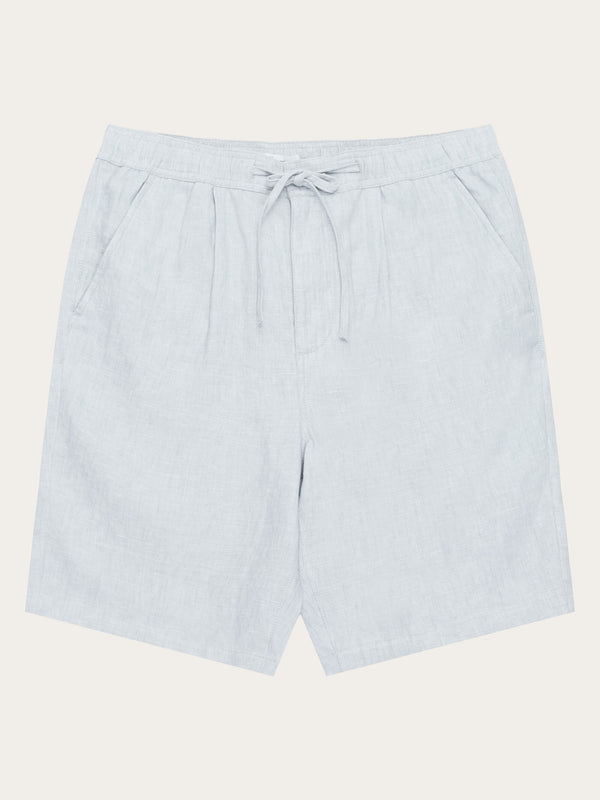 KnowledgeCotton Apparel - MEN Loose Linen shorts Shorts 1457 Dusk Blue