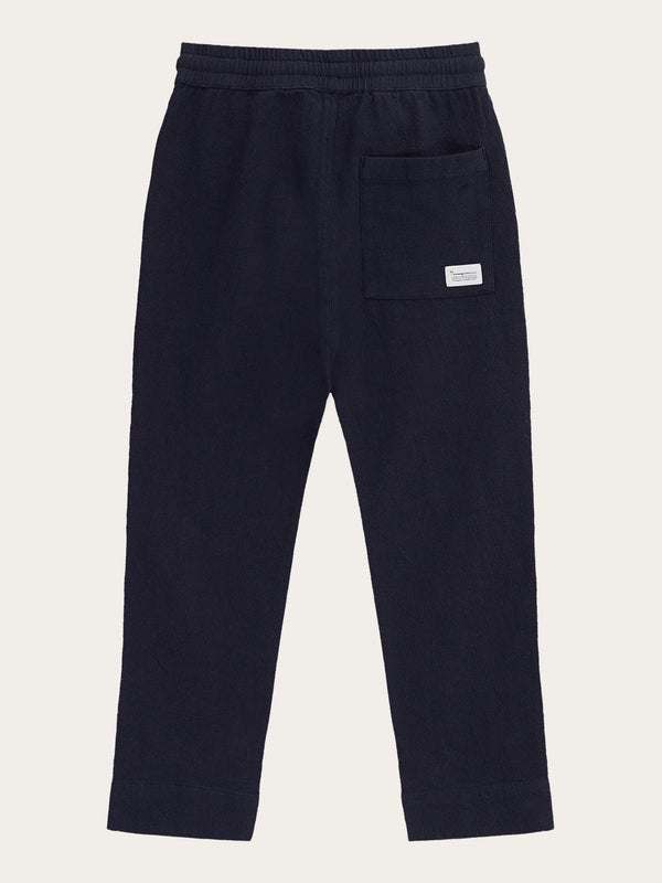 KnowledgeCotton Apparel - YOUNG Loose crushed cotton pants - GOTS/Vegan Pants 1001 Total Eclipse
