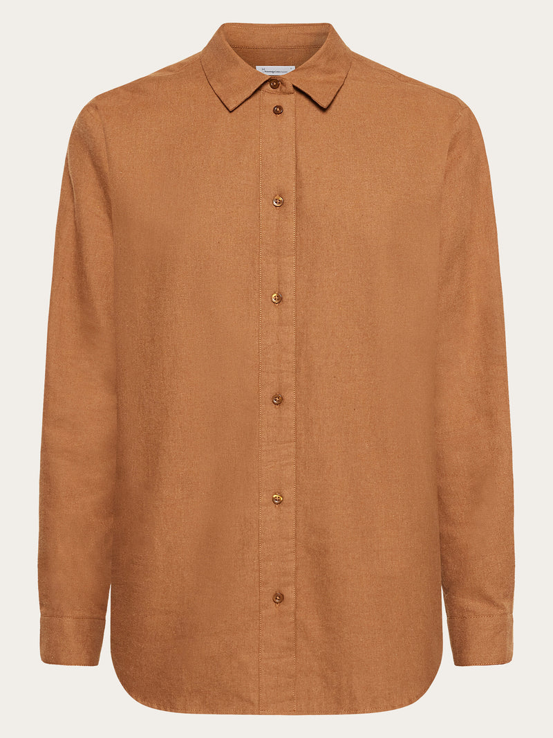 KnowledgeCotton Apparel - WMN Organic Cotton Flannel Shirt GOTS Shirts 1121 Dachshund