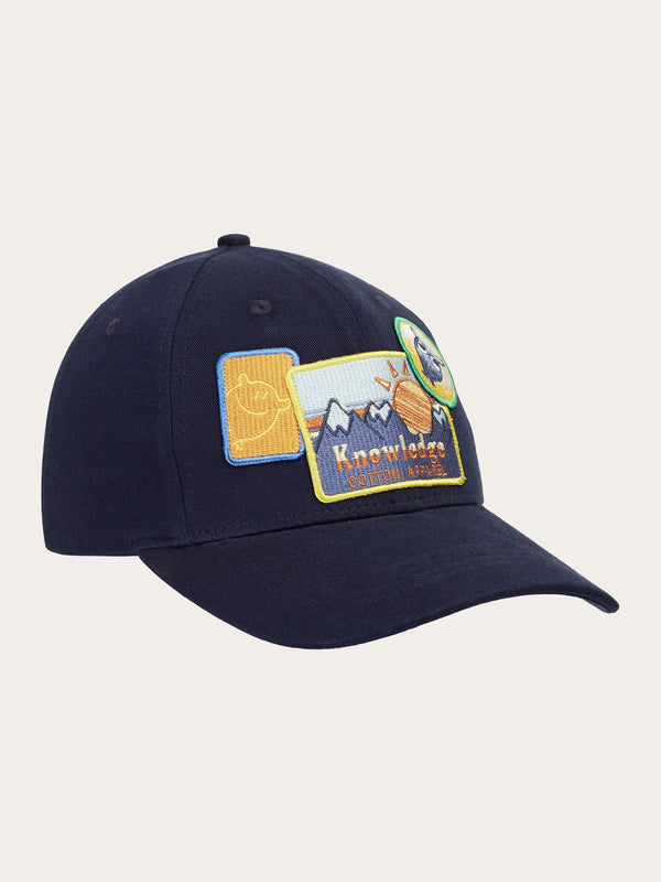 KnowledgeCotton Apparel - MEN Twill baseball badges cap - GOTS/Vegan Caps 1412 Night Sky