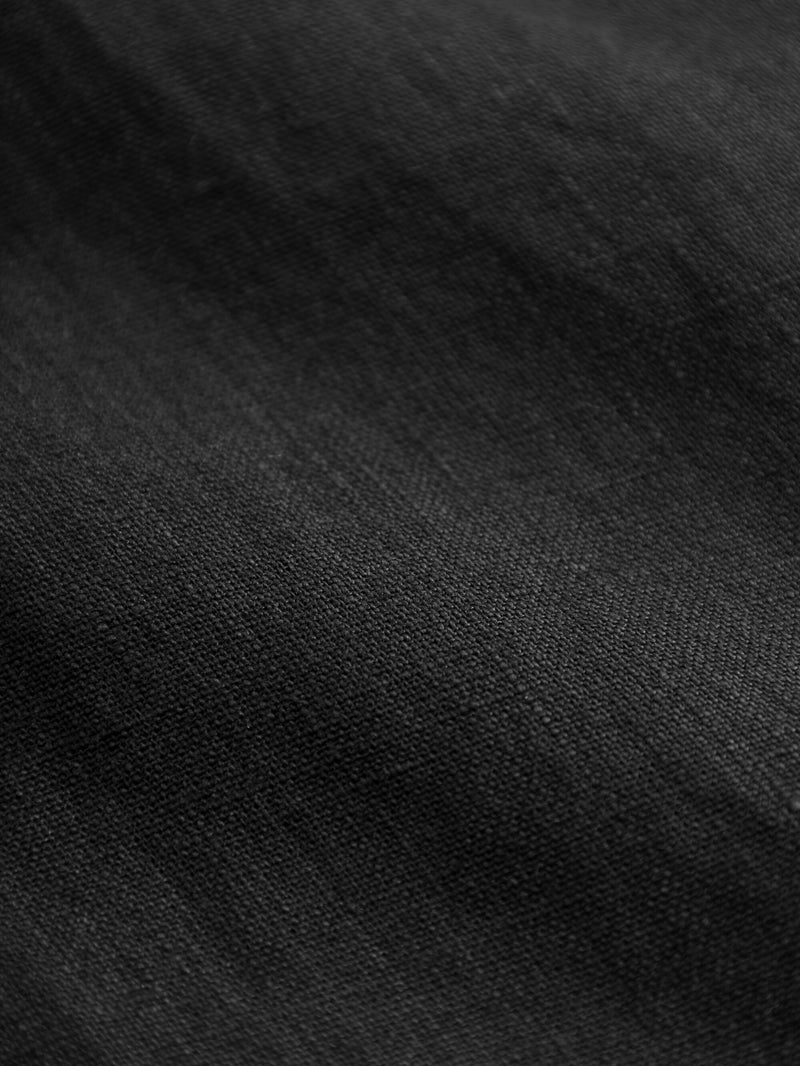 KnowledgeCotton Apparel - MEN Box fit short sleeved linen shirt Shirts 1300 Black Jet
