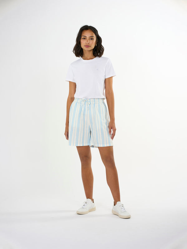 KnowledgeCotton Apparel - WMN Cotton elastic waist shorts Shorts 8005 Stripe