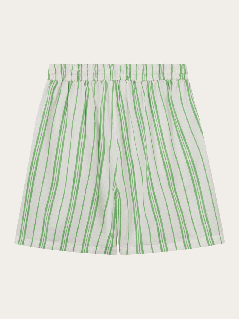 KnowledgeCotton Apparel - WMN Cotton elastic waist shorts Shorts 8007 Stripe