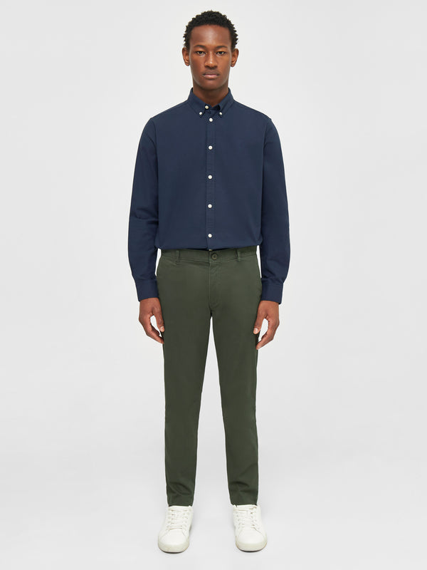 KnowledgeCotton Apparel - MEN LUCA slim twill chino pants Pants 1090 Forrest Night
