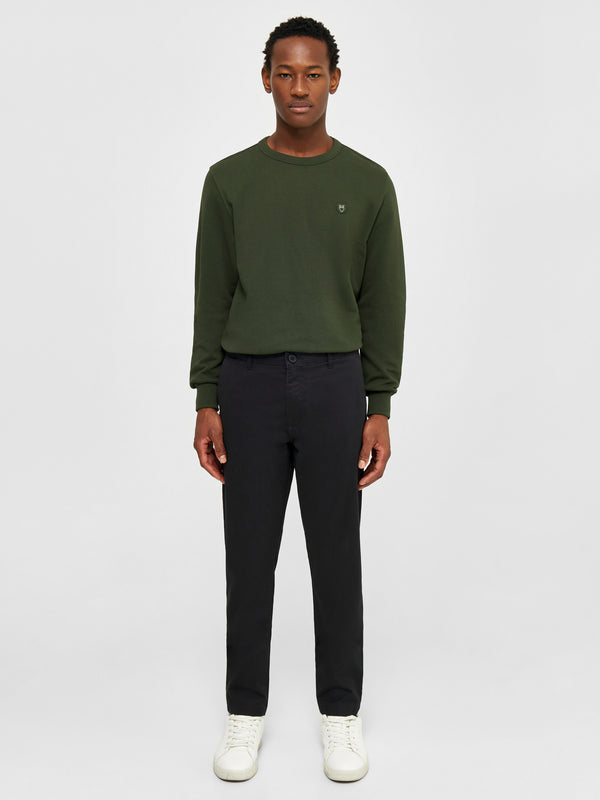KnowledgeCotton Apparel - MEN LUCA slim twill chino pants Pants 1300 Black Jet