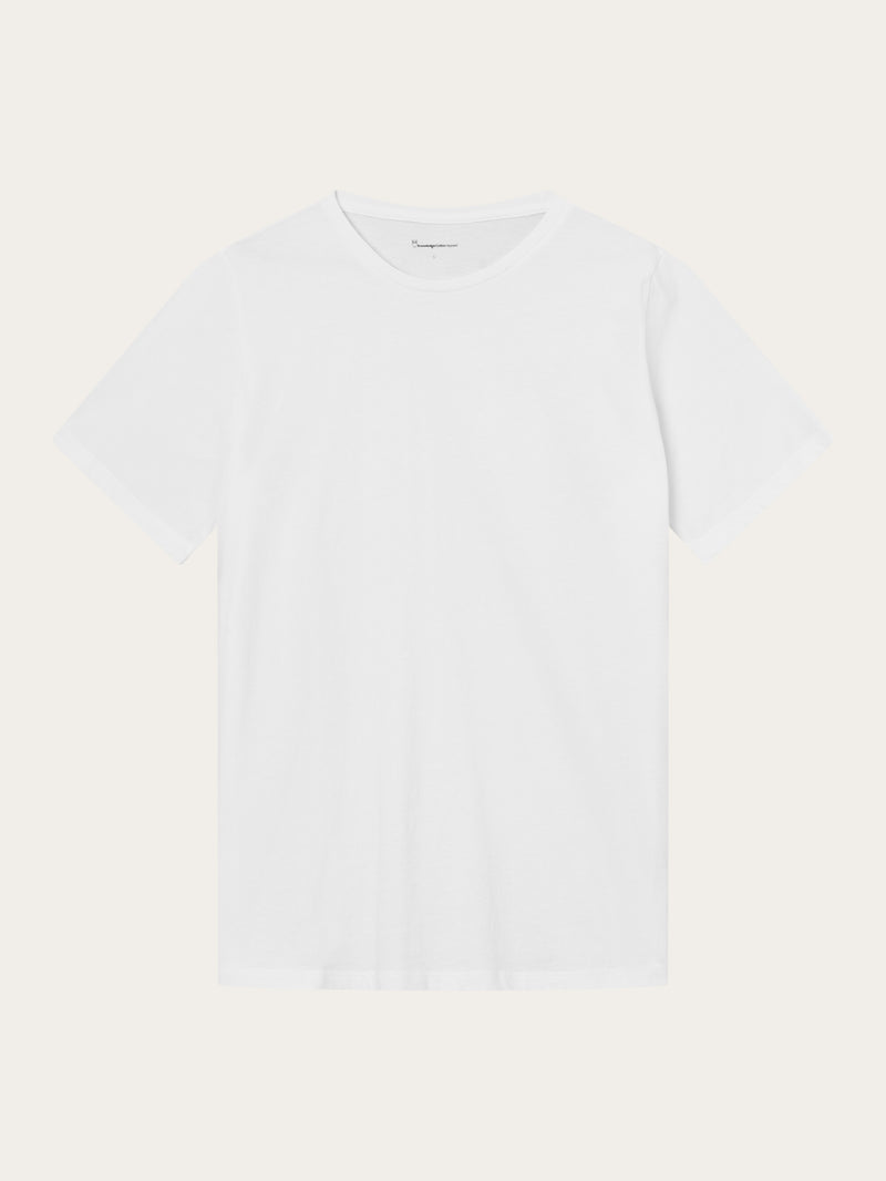 KnowledgeCotton Apparel - MEN Regular fit Basic tee T-shirts 1010 Bright White